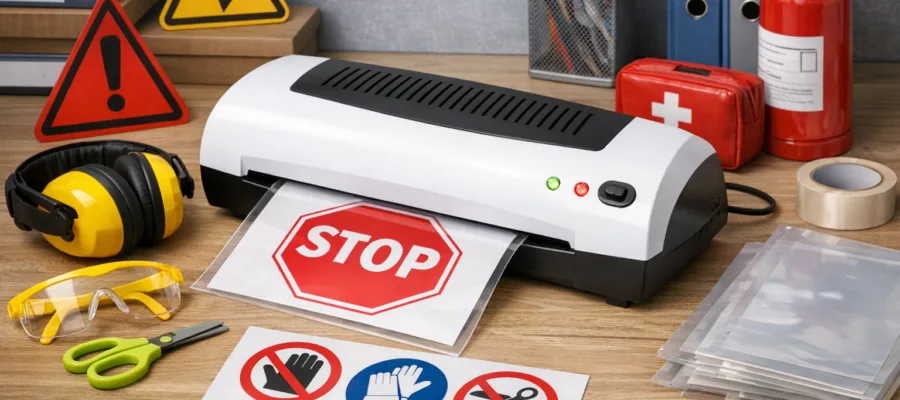 Sicherheitsregeln beim Umgang mit Laminiergeraet fuer Kinder und junge DIY-Bastler